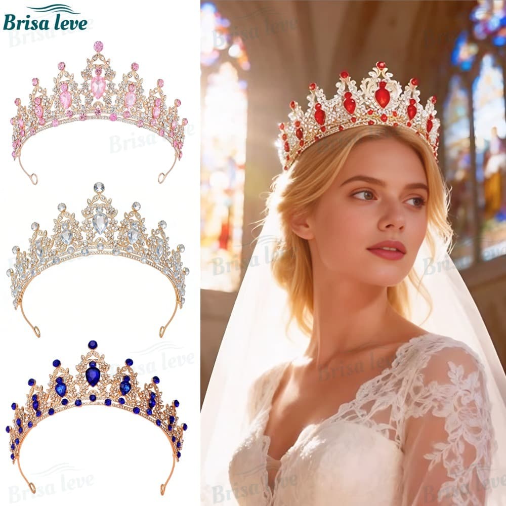 Tiara de Strass Barroca Luxuosa | Acessório de Princesa para Casamento & Festas-BL