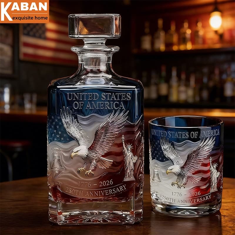 Conjunto De Garrafa De Uísque De Vidro Borossilicato Premium , Copo De Vinho Artesanal , Coleção Para Decoração De Bar D
