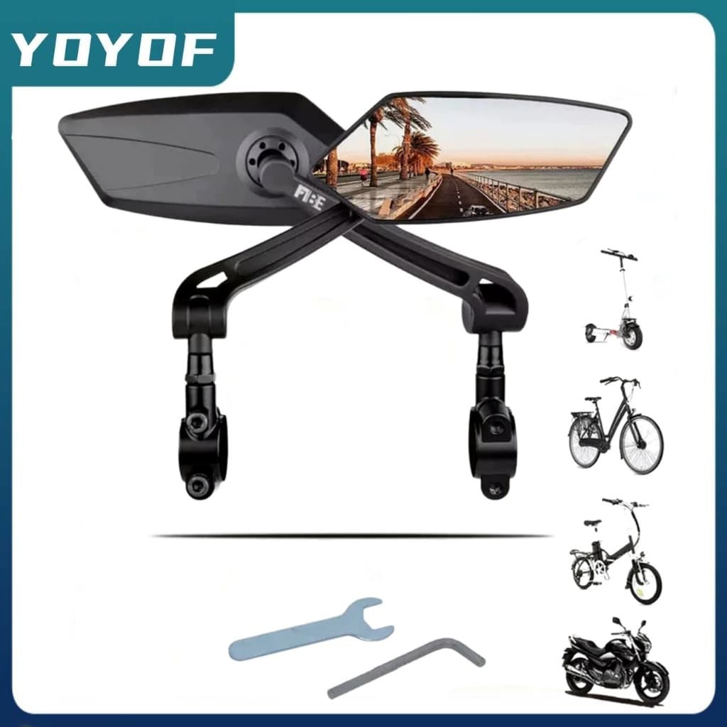 kit 2 Espelho Retrovisor Para Bicicleta Eletrica Bike Motorizada Mtb Guidão - Alta Qualidade