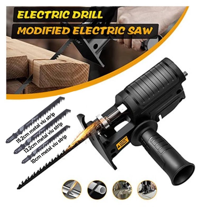 Kit Serra Adaptador de Serra Tico-Tico Elétrica para Furadeira e Parafusadeira, Ferramenta de Corte p/ Madeira