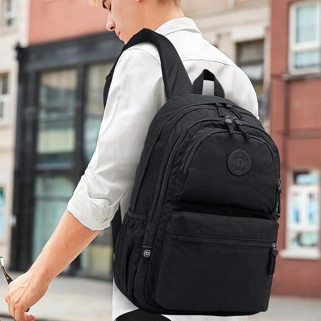 Mochila mochila mascolina de náilon para laptop de viagem, masculina, feminina, mochila de caminhada