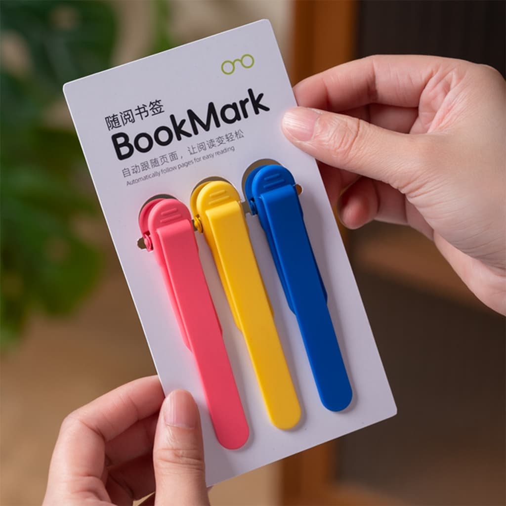 Marcador De Página Automático Silicone Leitura Livro Titular Clipe Acessório