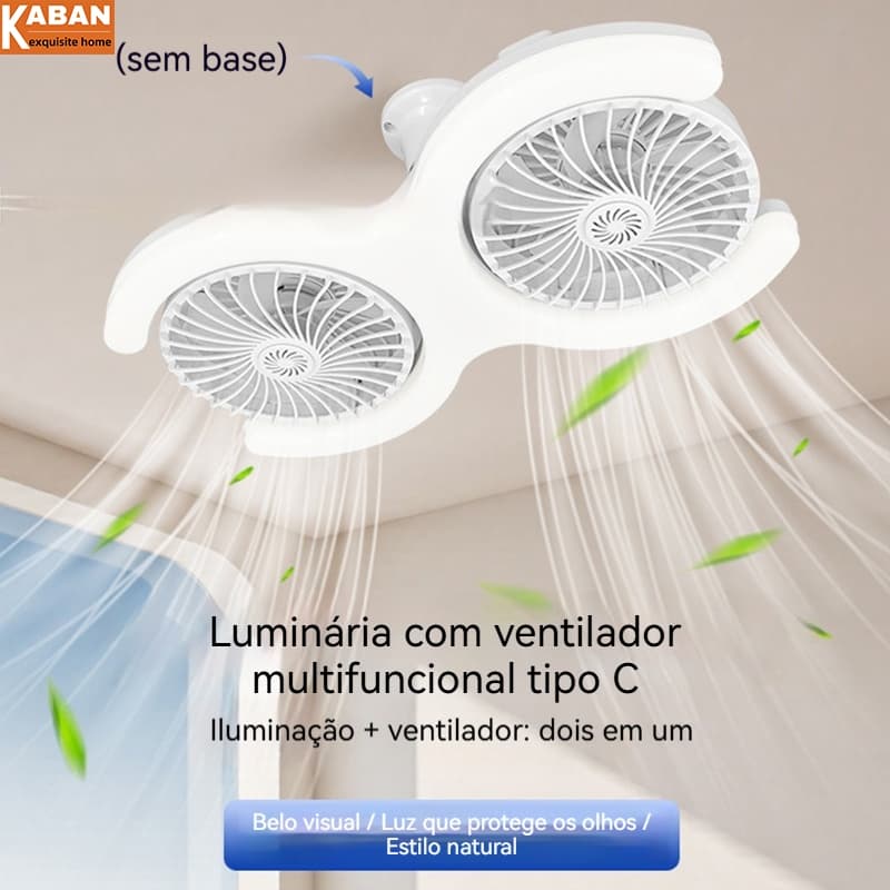 Moderno LED Ventilador De Teto Lâmpada Com Luz E27 Base Parafuso 360 Rotação Super Vento Dimmer Para Casa Restaurante De