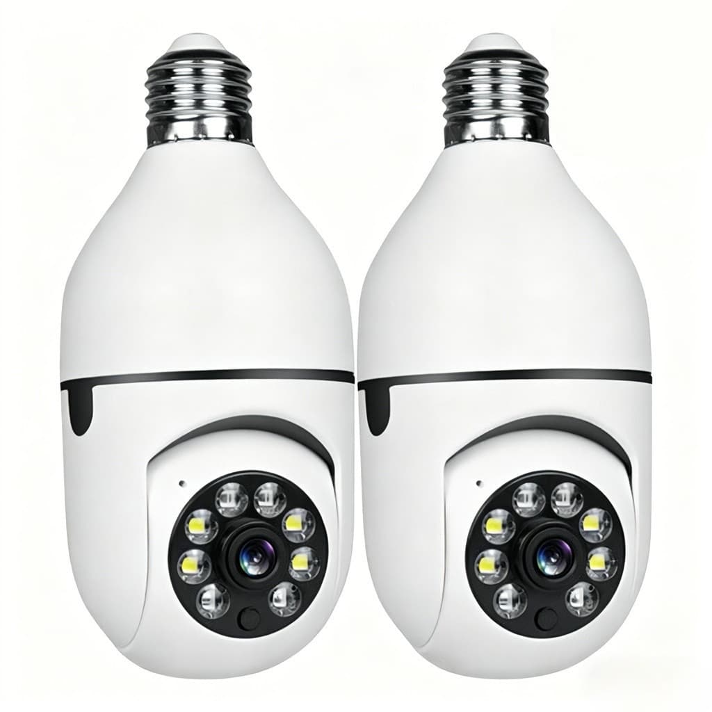 Z-LOT CAM : Sistema De Segurança De 2 Câmeras Com 360 ° Iluminação LED , WiFi , IP HD , Visão Noturna , PTZ , Sem Fio ,