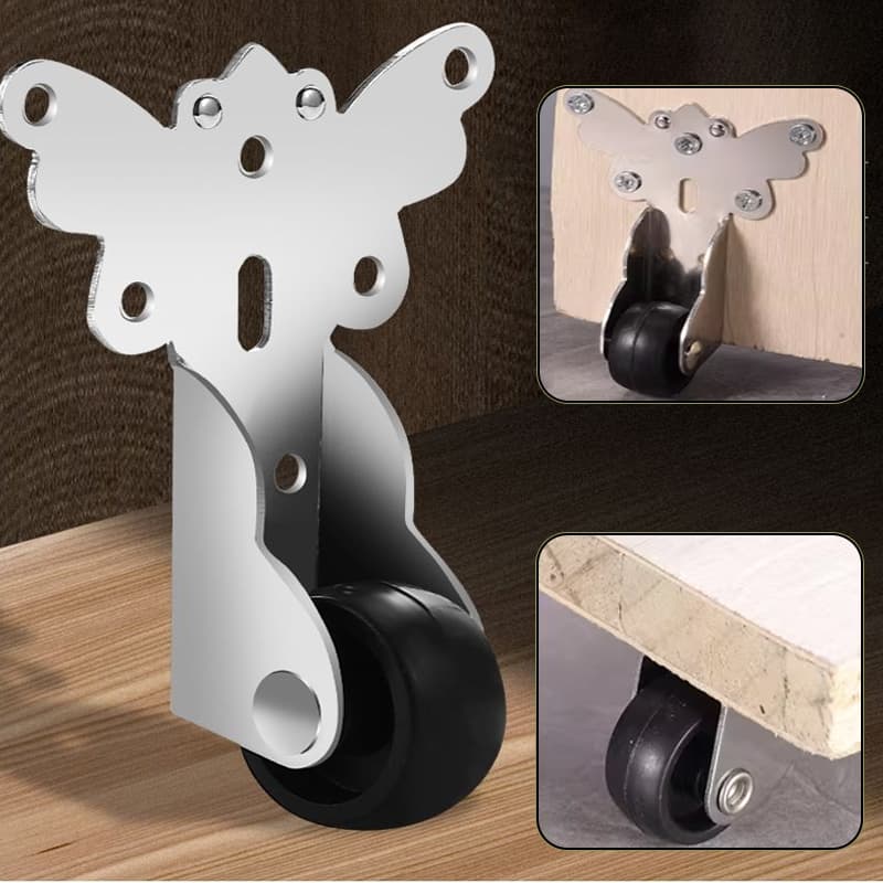 1/2/4 PCS Móveis Silenciosos Lado Montado Direção Porta Rolo Suporte Roda Móvel Com Parafusos Polia De Aço Inoxi