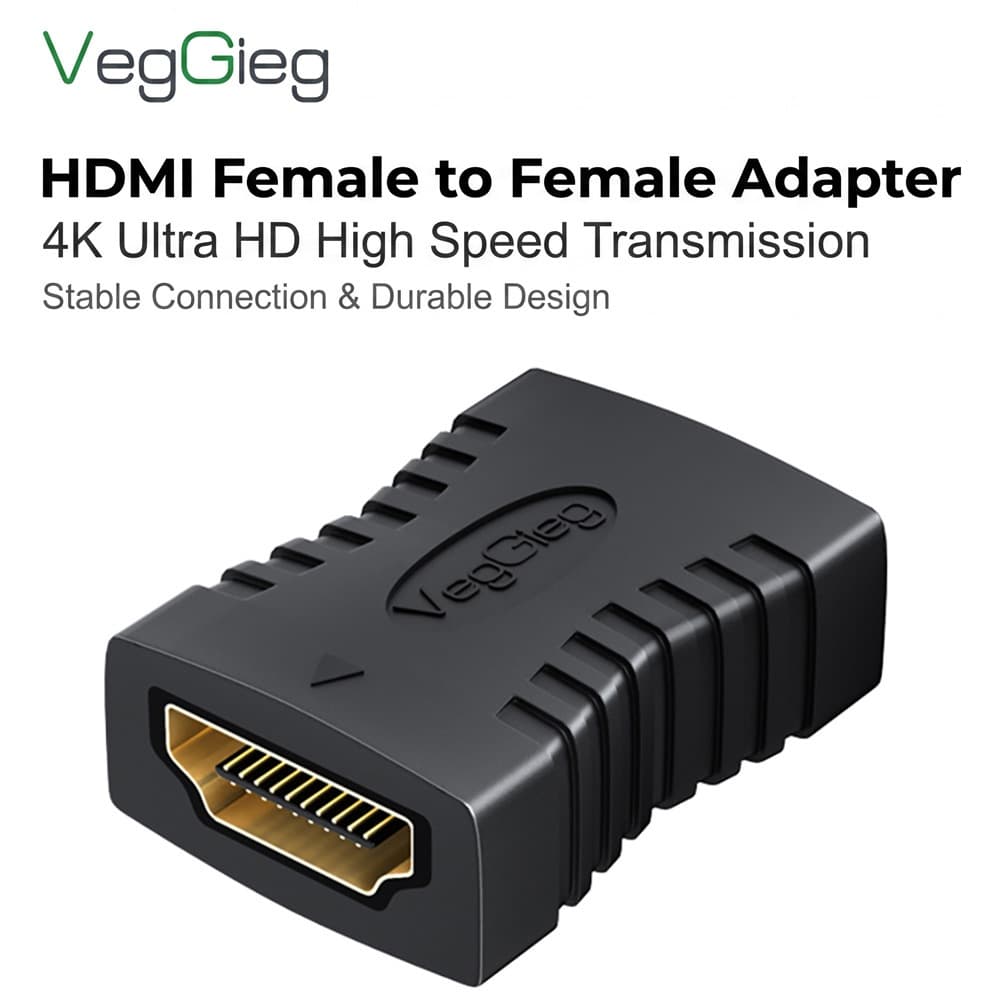 HDMI Adaptador  fêmea para fêmea 4K60Hz Extensor de cabo HDMI 18 Gbps de largura Interface banhada a ouro Cabeça VegGieg