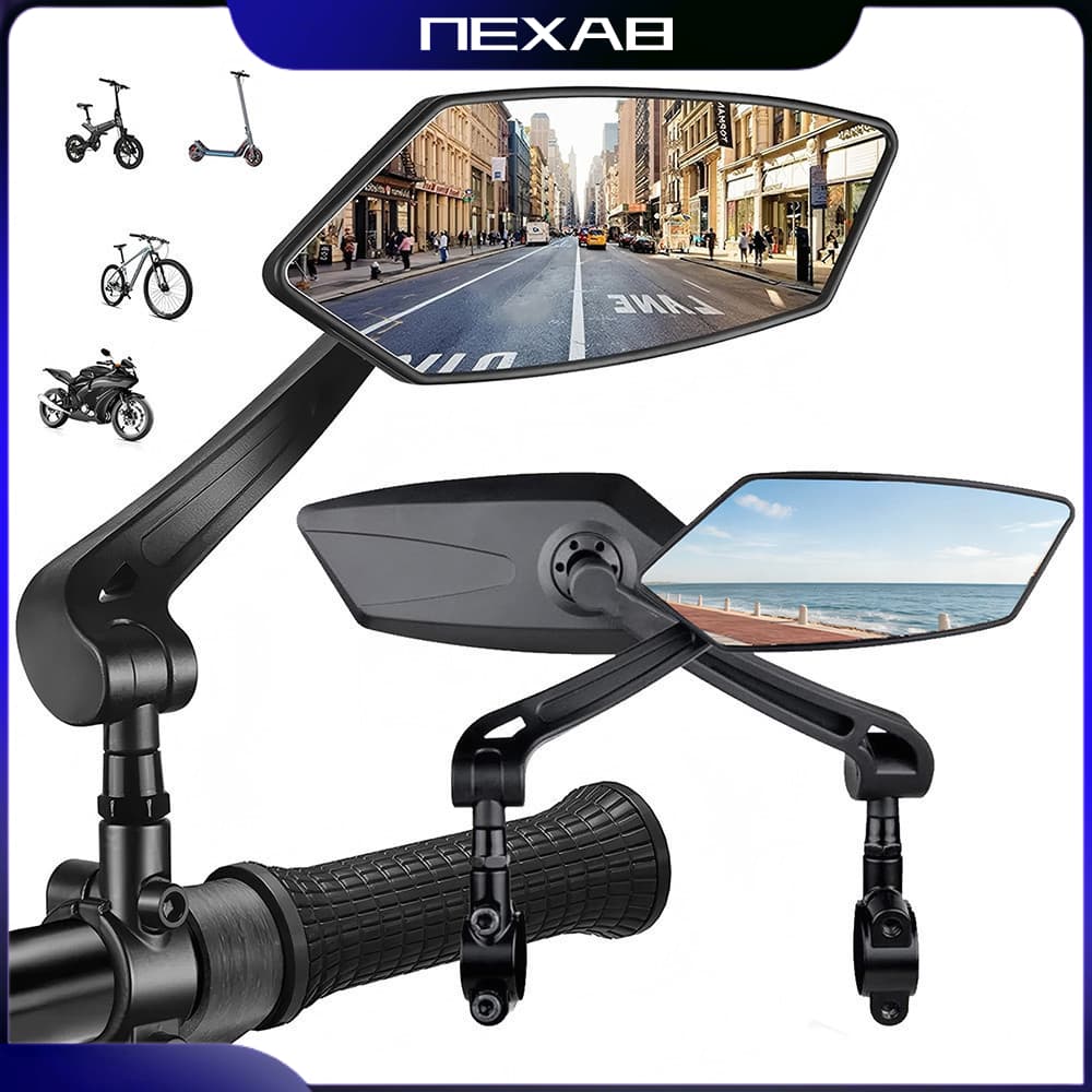 Mountain Bike Espelho Retrovisor Bicicleta Elétrica Plano 360 Graus Ajustável Refletor Invertendo Acessórios Ciclismo