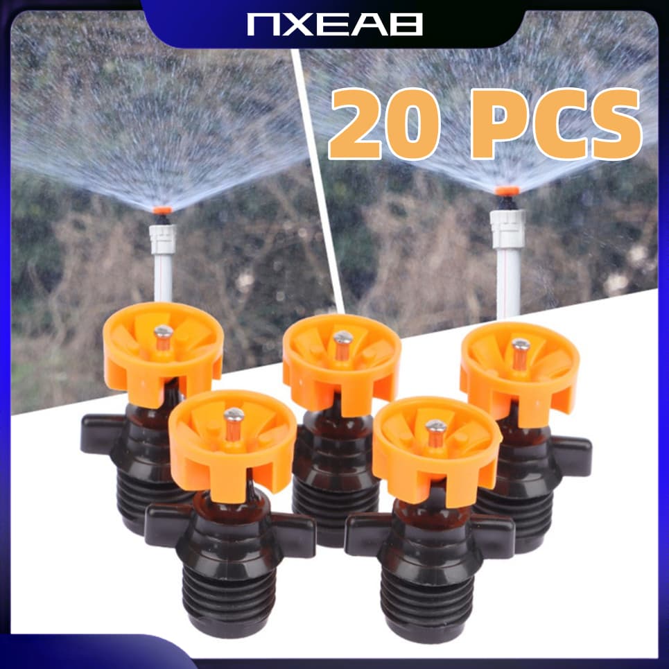 20pcs Aspersor De Rotação De Plástico De Irrigação , 360 ° Giratória Sistema De Rega