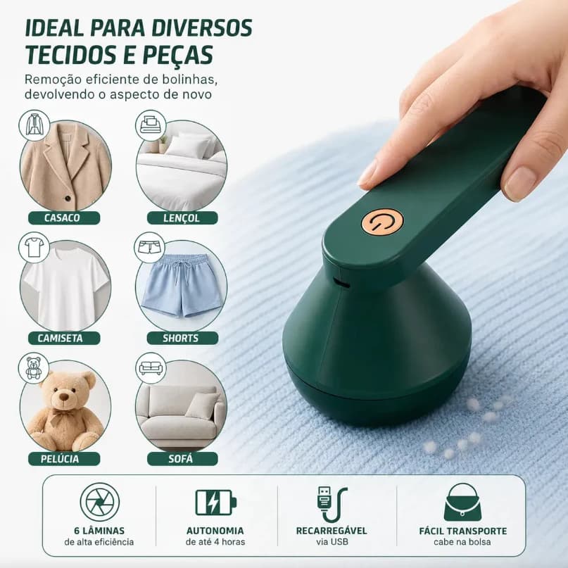 Removedor De Fiapos Elétrico Recarregável , Barbeador De Tecido Sem Fio Para Roupas , Remove Fuzz , Pílulas E