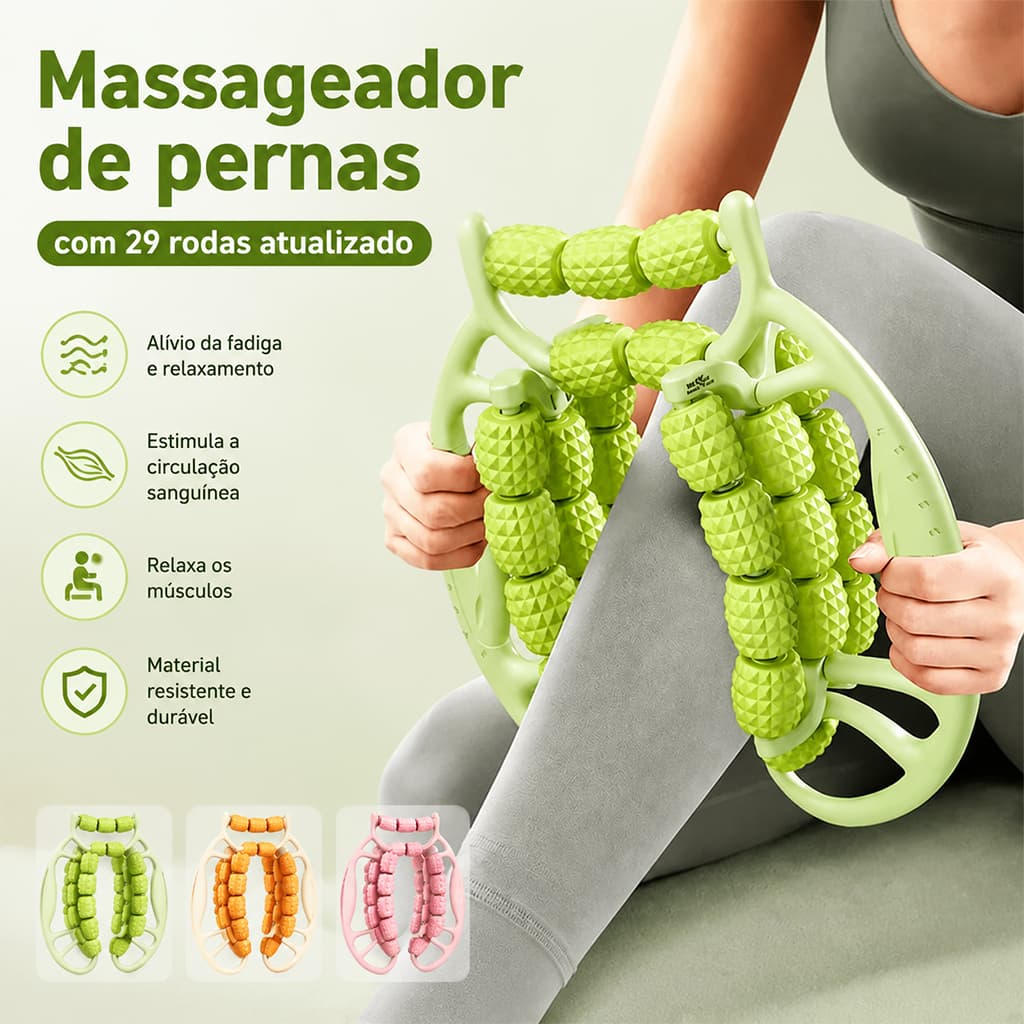 29 Rodas Massageador De Pernas E Rolo Para Panturrilha,Relaxante Muscular,Rolo De Massagem Corporal