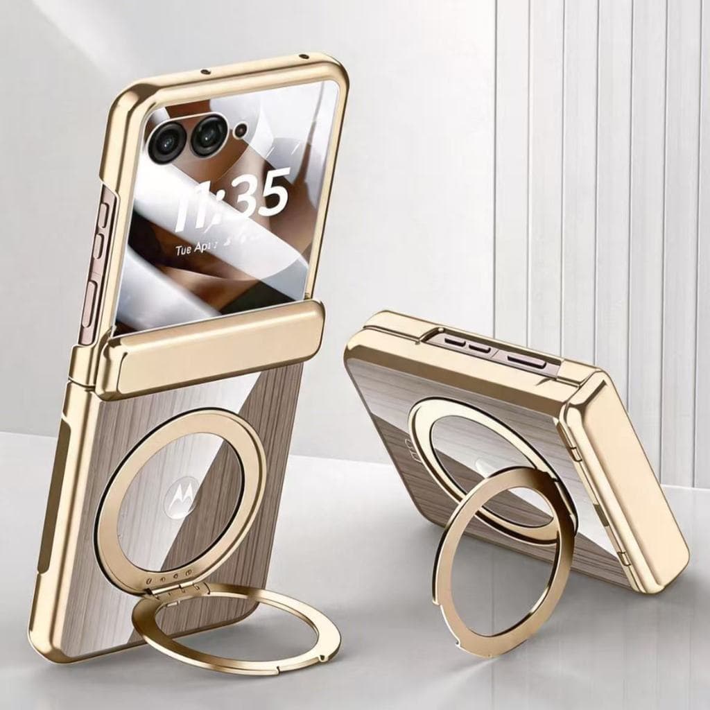 Capa de Luxo Magnética MagSafe 3 em 1 para Moto Razr 70 Ultra/ 60 Ultra / 60 / 50 Ultra, Suporte 360° e Proteção Total