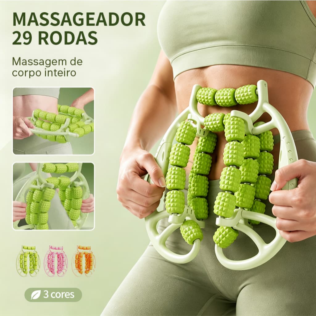 Massageador De 29 Rodas, Portátil 360° Massageador Giratório, Adequado Para Braços, Pernas, Pescoço