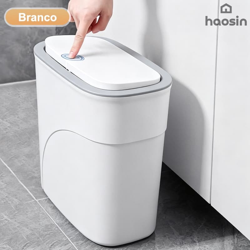 Lixeira Automática 14L Push to Open para Banheiro Cozinha Escritório Quarto