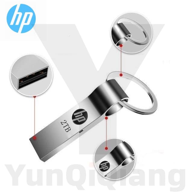 HP Metal Em Forma De U À Prova D'água De Alta Velocidade USB Portátil Memory Stick 2 Tb Plug and Play Amplamente Compatí