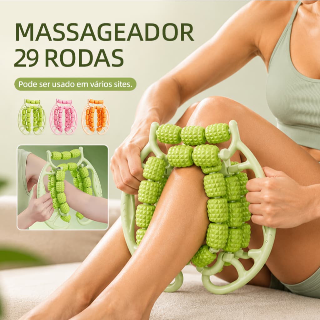 Massageador Multifuncional Com Rotação De 360° E 29 Rodas,Para Massagem Nos Braços,Pernas E Pescoço