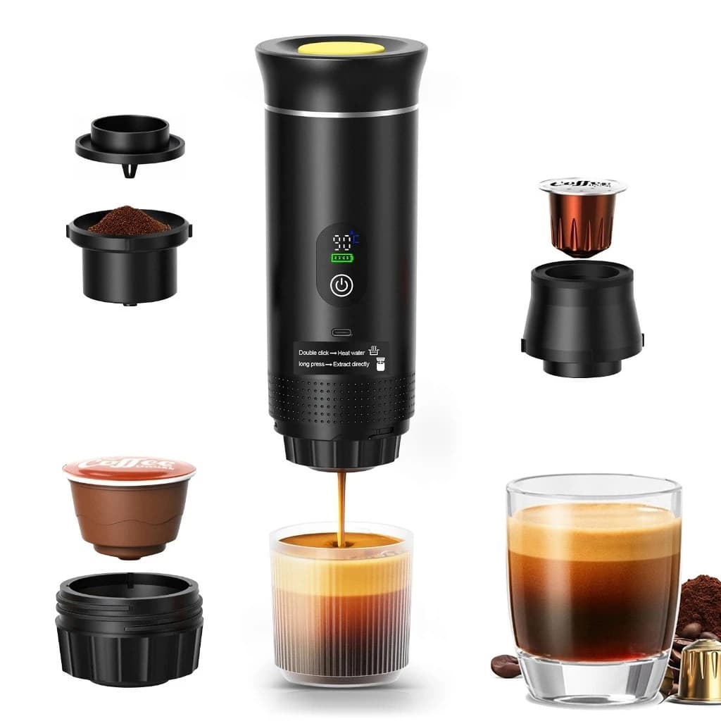 Máquina De Café Expresso Elétrica 3 Em 1 Cápsula Pó De Viagem Para Viagens Acampamento Casa