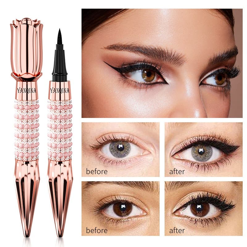 Delineador Líquido YANQINA Com Ponta De Varinha De Rosa , Caneta Delineadora Suave Para Maquiagem Diária Os Olhos
