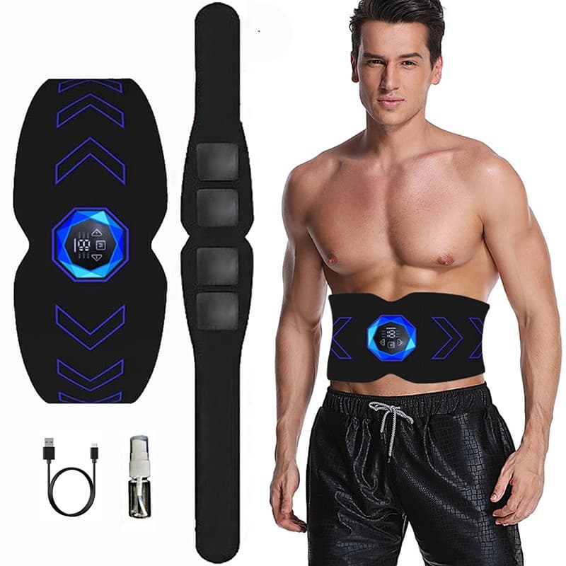 Cinto De Tonificação Abdominal Toner Muscular ABS Trainer Corpo Barriga Massagem Fitness Treinamento Treino Recarga USB
