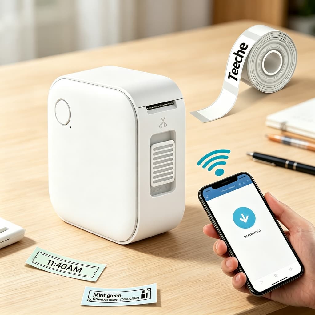 Mini Impressora De Etiquetas Com Térmica Portátil Bluetooth