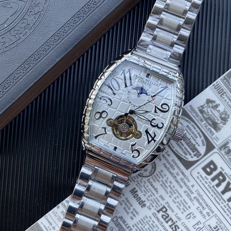 Relógio masculino moda turbilhão relógio mecânico de quatro mãos série FRANCK MULLER relógio de pulso marca superior FM
