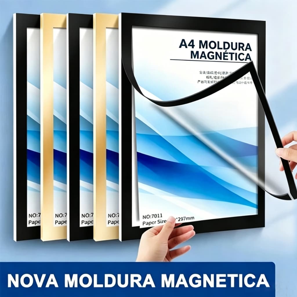 5~10 PCS A4 Display Moldura Magnética PVC Protetor Caso Certificado Cartaz Placa De Exibição Adesivo De Parede Para Escr