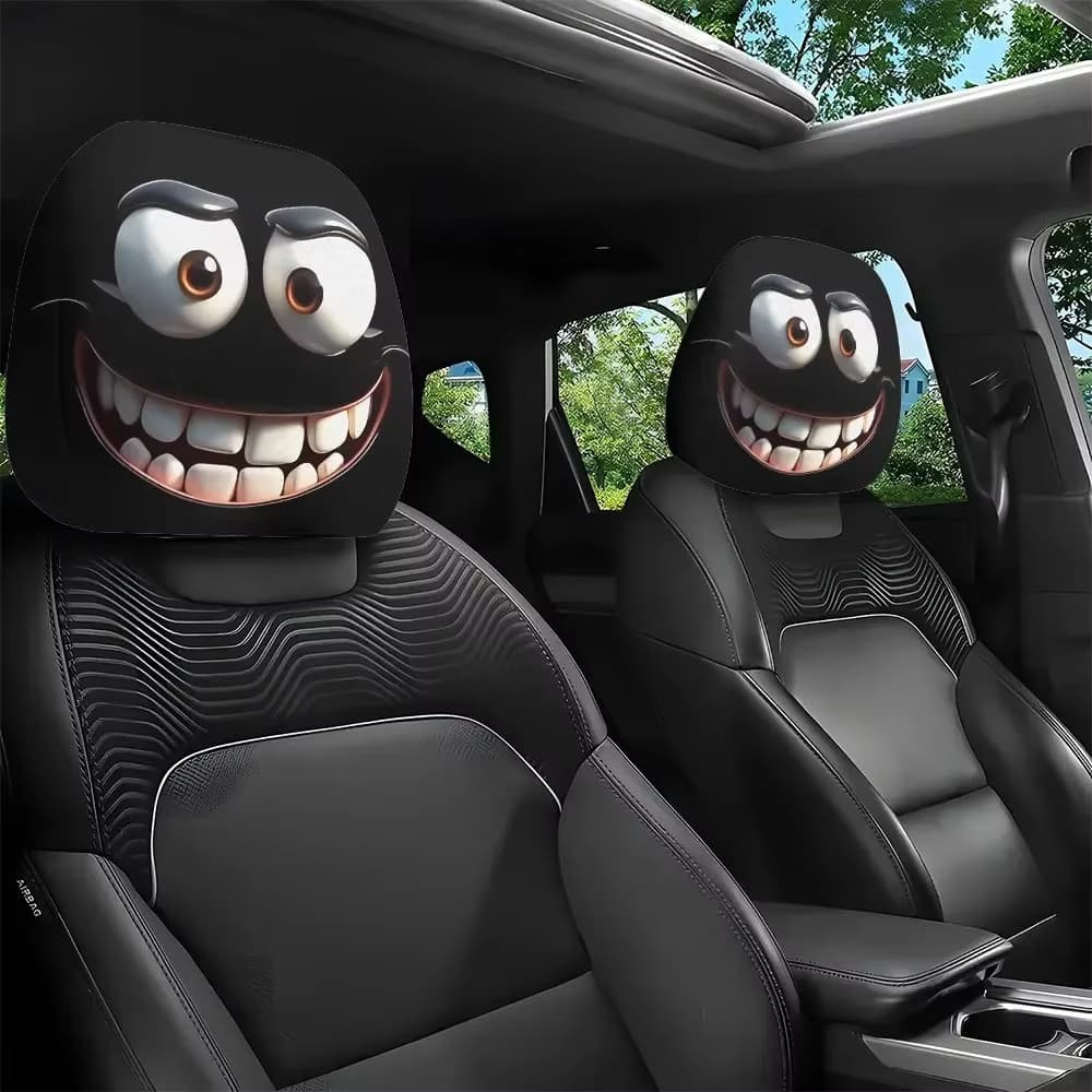 2 Pçs Smiley Face Impressa Fronha De Carro Macio E Confortável Capa De Almofada Decorativa Assento De Automóvel Encosto