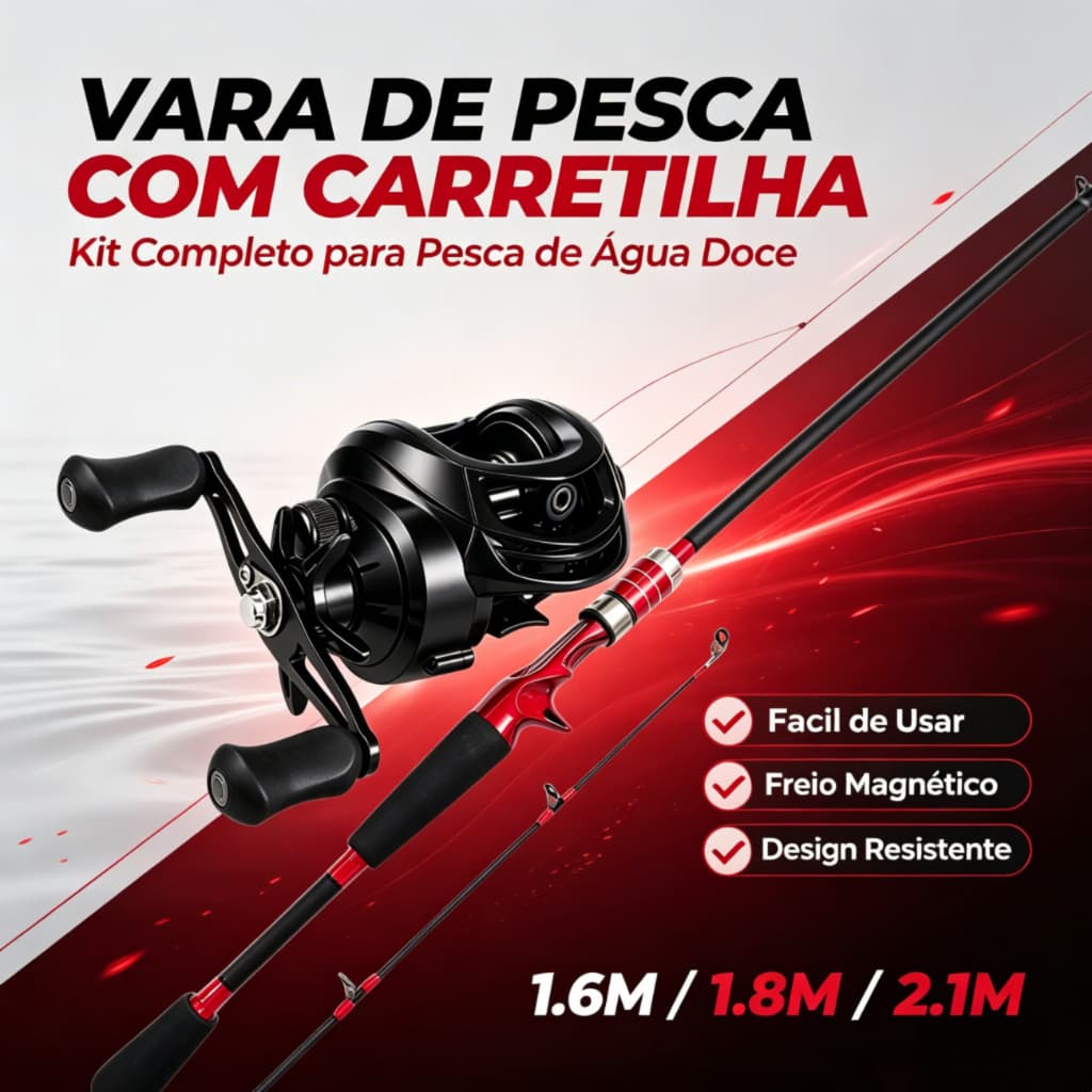 Carretilha 2.1/1.8/1.6M Vara De Pesca Vara Fibra Carbono Pesca Kit Alta Velocidade 5.2 : 1 Relação Engrenagem~