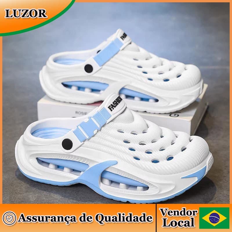 Sapatos masculinos de sola grossa eva buraco verão exterior wear antiderrapante resistente ao desgaste Casual condução d