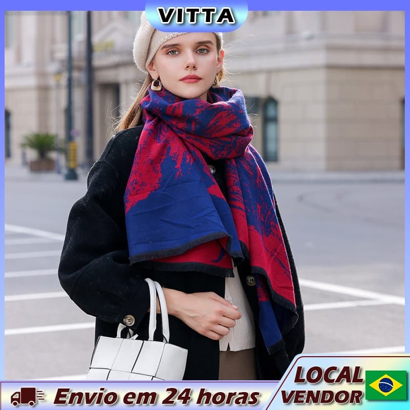 VITTA cachecol feminino novo estilo imitação de caxemira babador quente moda All-match xale exterior jogo
