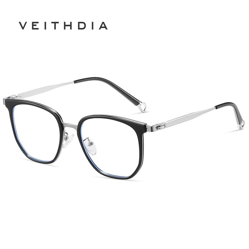 VEITHDIA Novo Masculino TR90 Óculos Quadro Anti-Azul Luz Negócios Casual De Lente Plana Para Mulher GS1813