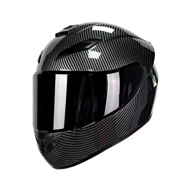 Capacetes De Motocicleta Capacete Integral Modular Flip Up Padrão De Fibra De Carbono
