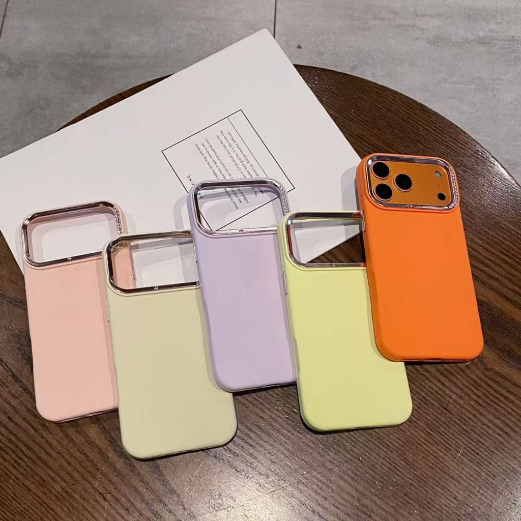 TPU Macio Cace Para iphone 17 Ar 16 15 14 Plus 13 Pro Max Moldura De Lente De Metal Com Strass Escudo De Proteção Abrang