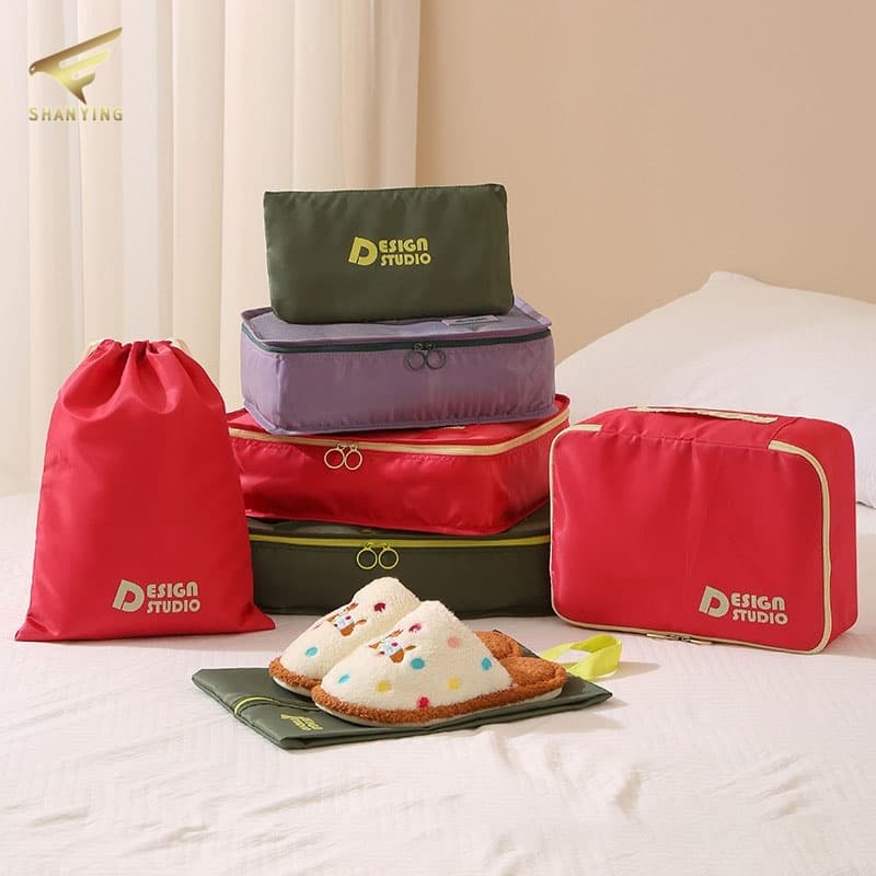 Sacos De Armazenamento De Viagem 7 Em 1 , Organizador De Mala De Vários Tamanhos , Cubos De Embalagem Portáteis Para Rou