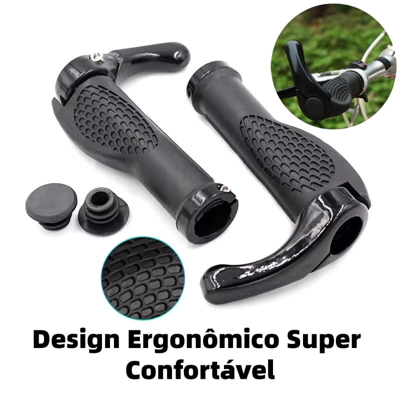 Par de Manopla Para Bike Anatômica Ergonômica Com Bar End Ciclismo Mtb