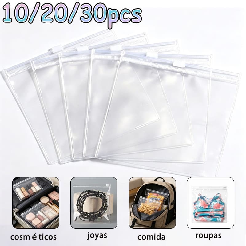 Saco plástico PVC 20x20cm viagem internacional