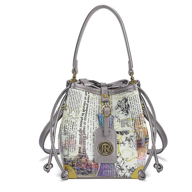 Bolsa balde elegante All-Match bolsa de ombro bolsa High-End nicho Design saco FR23296 luar prata