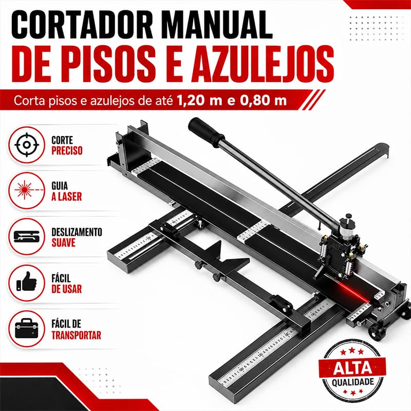 Riscadeira Cortador de Piso Porcelanato Rolamentos com Laser Kit Completo Profissional