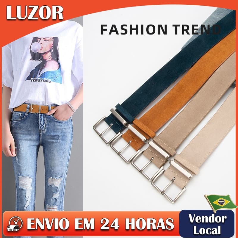 Cinto feminino de camurça fosca All-Match combinando saia Jeans moda High-End genuíno