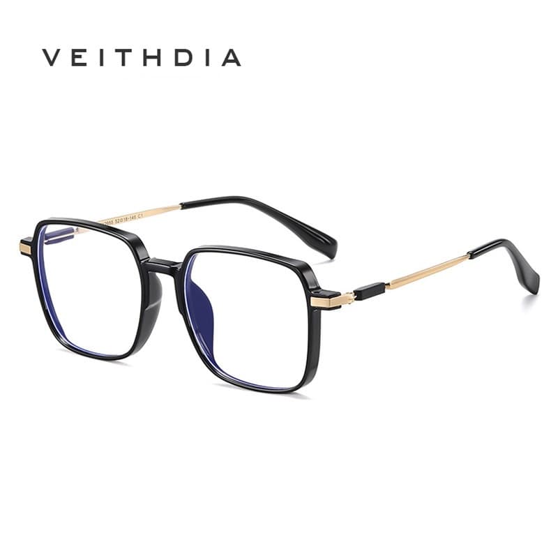 VEITHDIA Nova Moda Feminina Grande Quadro Anti-Azul Luz Óculos Masculino Armações De Planos GS2055
