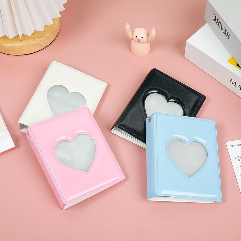 Álbum De Fotos Oco Amor Coração Capa Photocard Titular Instax Mini Para Cartões Coletar Livro
