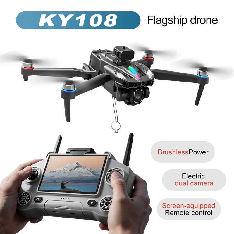 KY108 Novo Modelo De Drone Dobrável Com Tela De Controle Remoto Aeronaves Sem Escova Gota De Ar E Fotografia Aérea Quadc