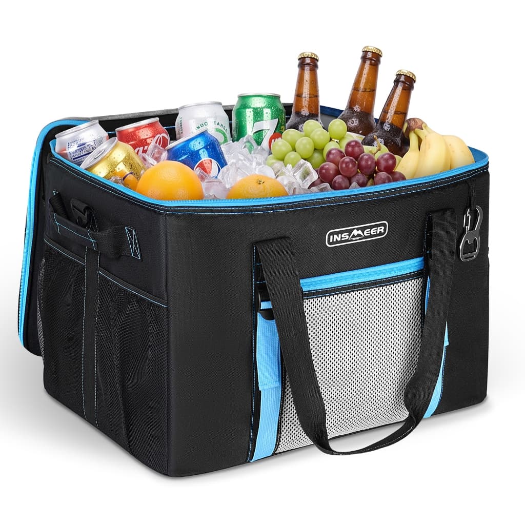 INSMEER Bolsa Termica Grande 50 Litros Cooler Termico Cerveja Caixa Trmica Preto
