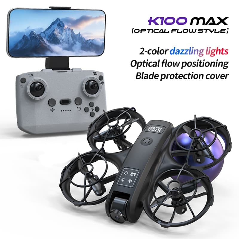 K100 MAX Mini Drone-Câmeras Duplas De Alta Definição 4K Motor WiFi Brushless Profissional HD Fotografia Tiro De Obstácul