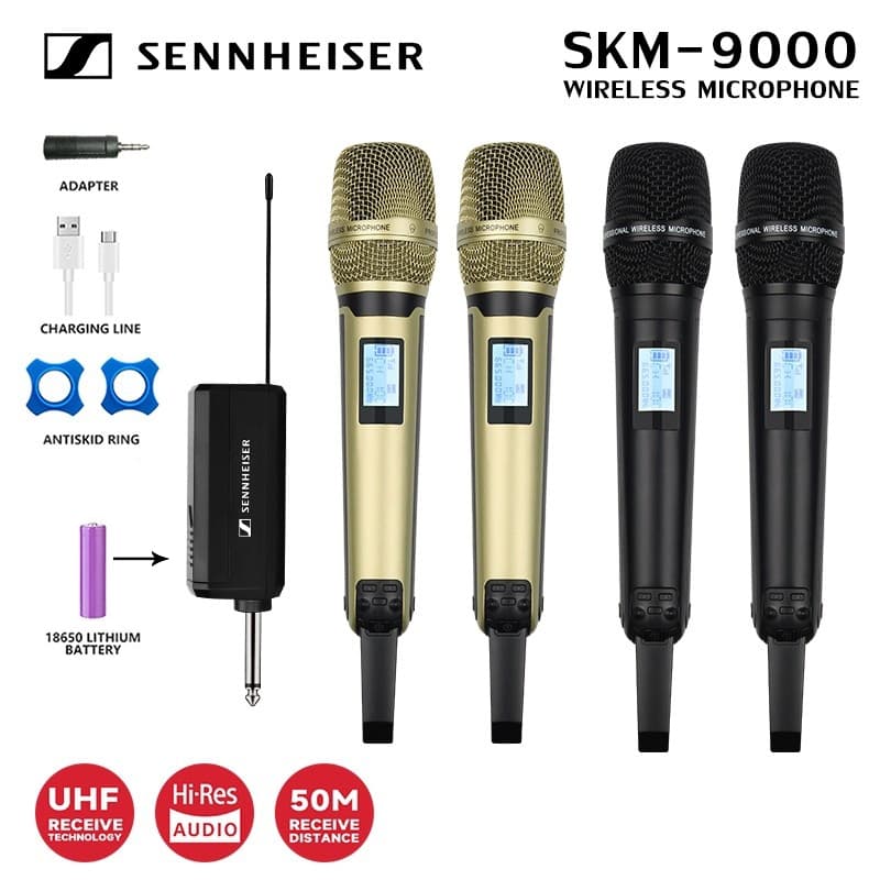 Microfone Universal Sennheiser SKM-9000 , Sem Fio UNF , Anti-Interferência De Baixo Ruído Portátil HD , Adequado Para Ba
