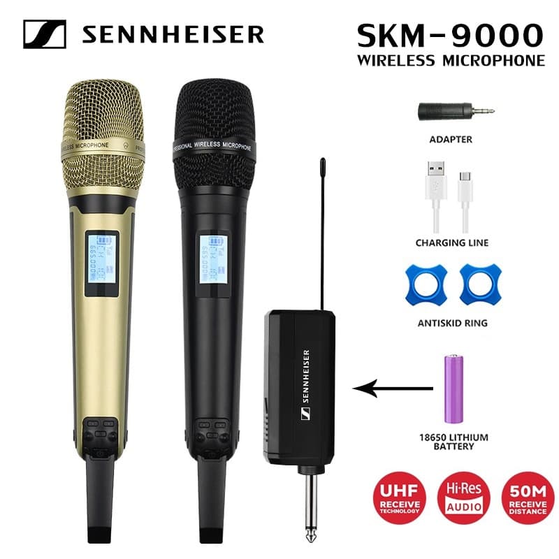 Sennheiser Skm9000 Microfone Sem Fio Para Canto De Palco Portátil UHF De Ponto De Frequência Ajustável (Não Inclui Bater