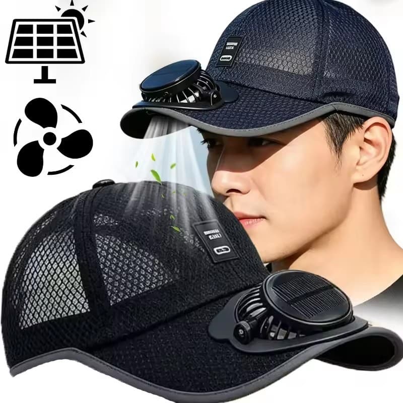Chapéu De Sol Respirável Com Ventilador Solar Protetor Beisebol De Carregamento USB Ao Ar Livre Chapéus Guarda -