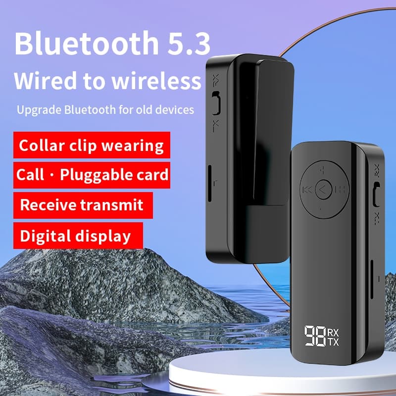 Carro Bluetooth 5.3 Transmissor De Áudio Receptor 3.5mm Jack Com Fio Para Sem PC Fone De Ouvido Estéreo Adaptador TV Aer