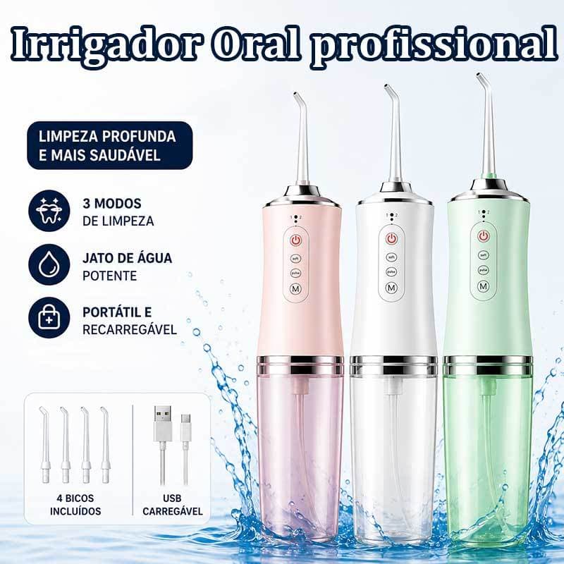 Irrigador Bucal Profissional Portátil Recarregável Water Flosser Para Limpeza Bucal Irrigador Dental