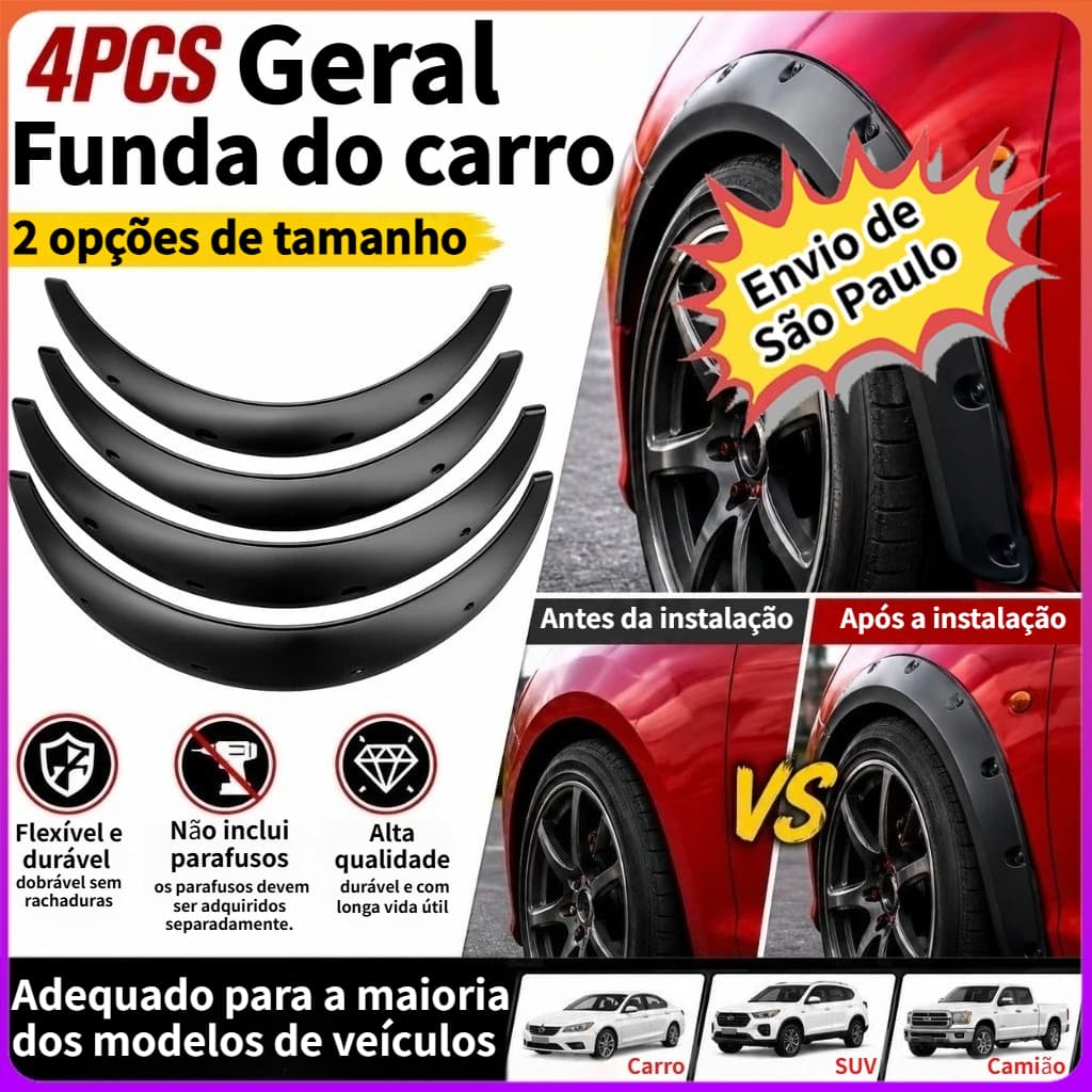 Peças de modificação de sobrancelha de roda de corpo largo de automóvel geral flexível Anti-risco paralama arco ampliado
