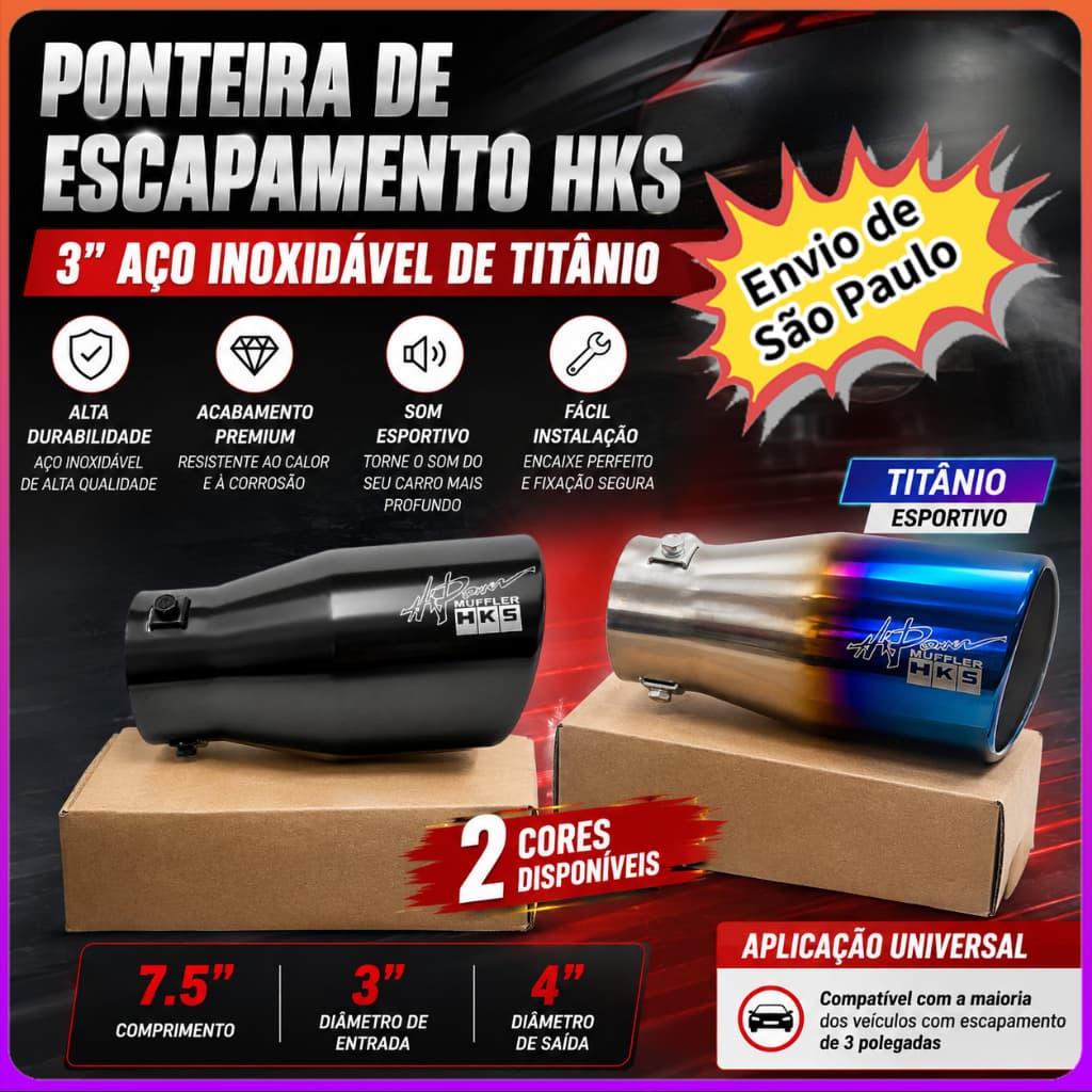 HKS Carro Modificado Garganta Traseira de Aço Inoxidável Assado Azul/Preto Universal Tubo de Escape Capa Decorativa